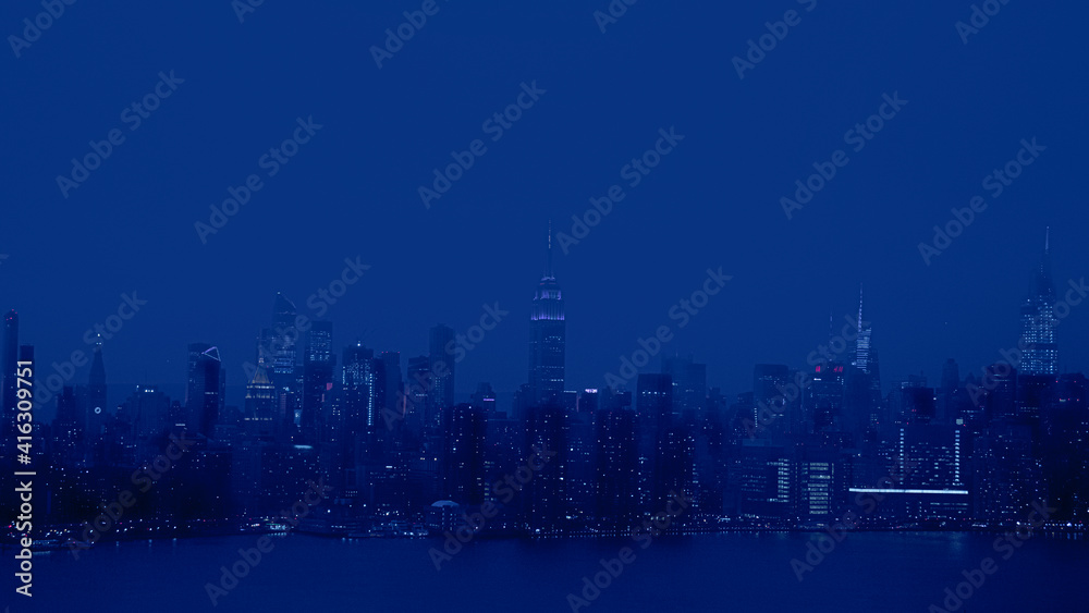 abstract blue city skyline background