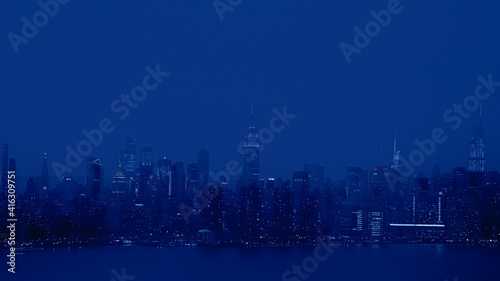 abstract blue city skyline background
