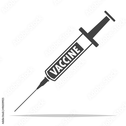 Vaccine syringe icon vector isolated photo