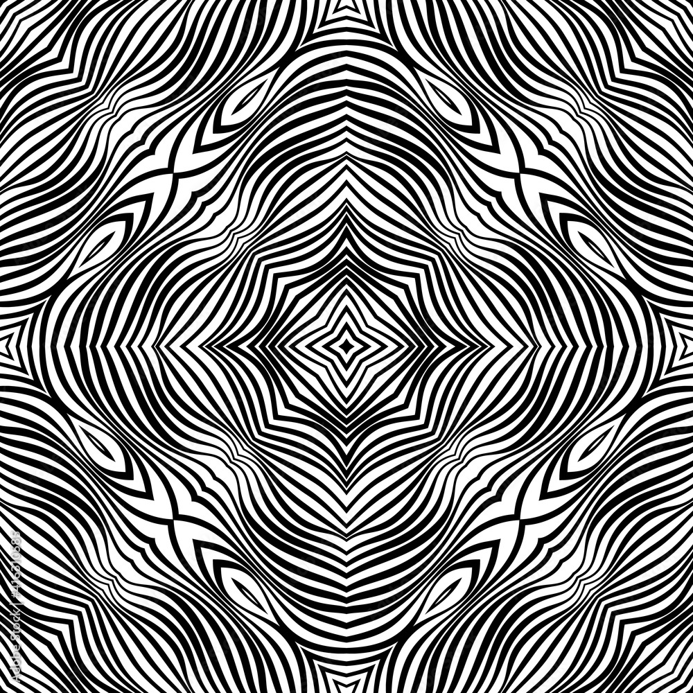 Raster abstract lines pattern. Waves background