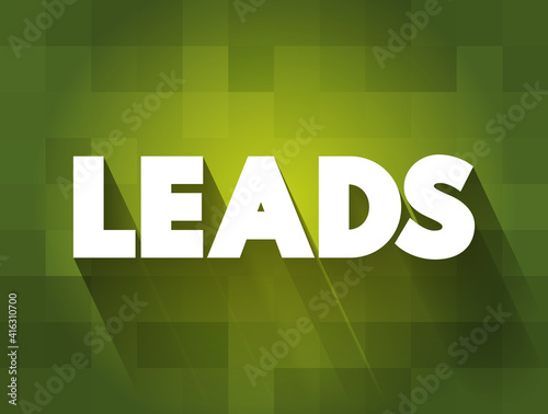 Leads text quote, concept background