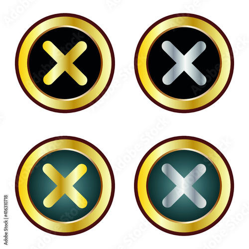 Set of wrong mark icon on white background
