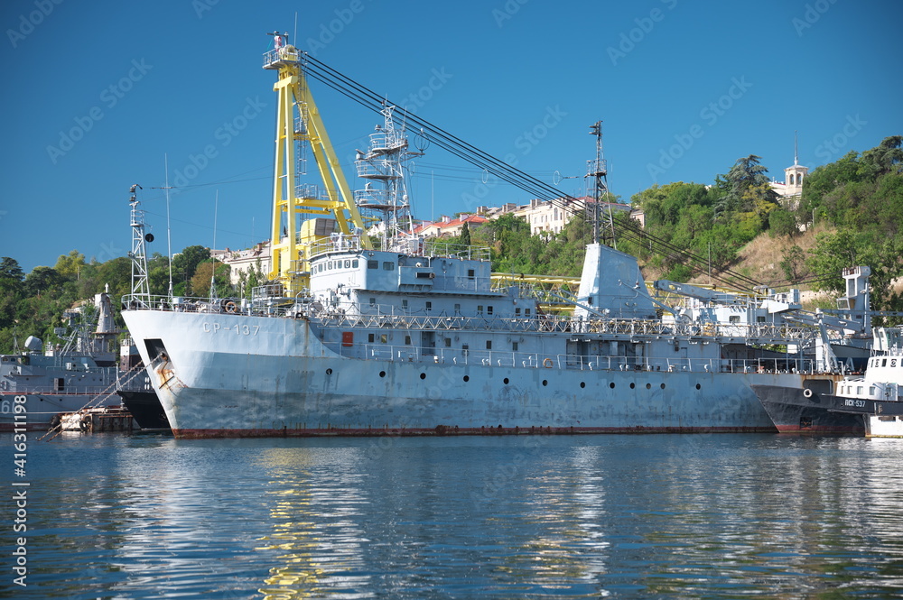 Ships in the bay of Crimea