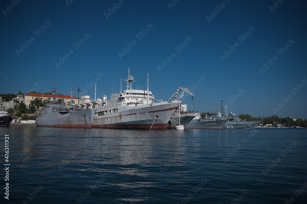 Ships in the bay of Crimea