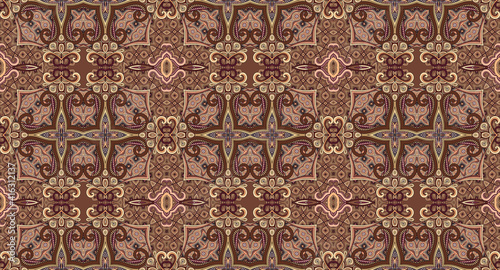 Raster ethnic ornamental color seamless pattern