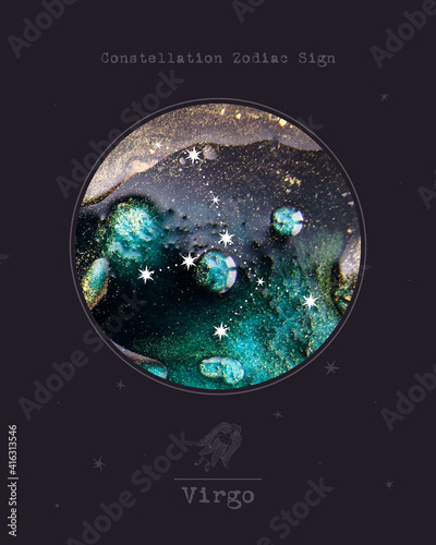 Constellation Zodiac Sign. Astrology and astronomy. abstract image of the planet, celestial body. Vector graphics