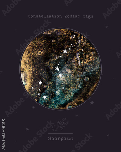 Constellation Zodiac Sign. Astrology and astronomy. abstract image of the planet, celestial body. Vector graphics
