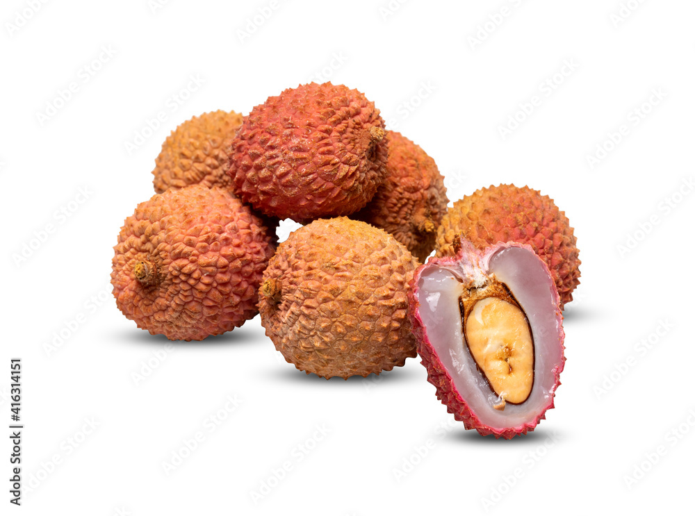 lychee isolated on white background with clipping path lychee isolated on white background with clipping path