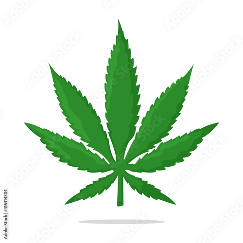 Concept Marijuana leaf addictive drug cigarette icon cartoon vector illustration, isolated on white.