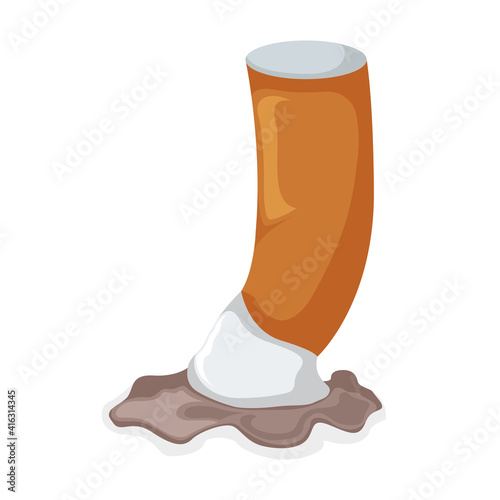 Concept nicotine addictive drug cigarette icon cartoon vector illustration, isolated on white.