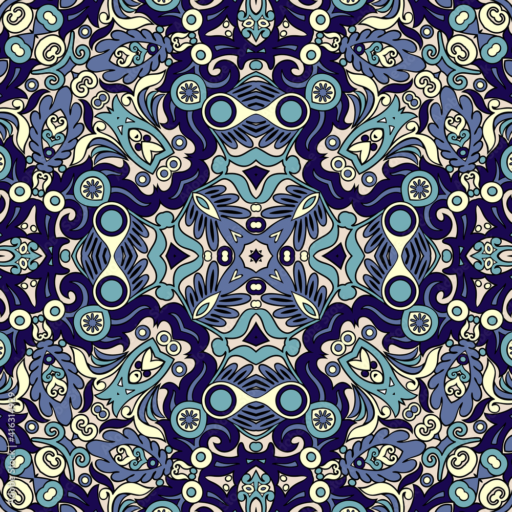 Fototapeta premium Raster ethnic nature ornamental background