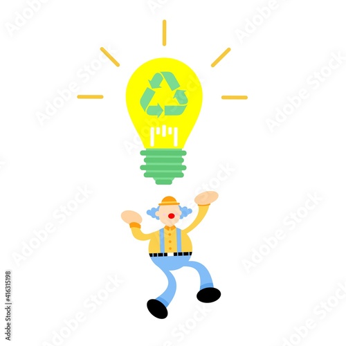 Wallpaper Mural clown carnival and healthy nature light eco recycle lamp bright cartoon doodle flat design style vector illustration Torontodigital.ca