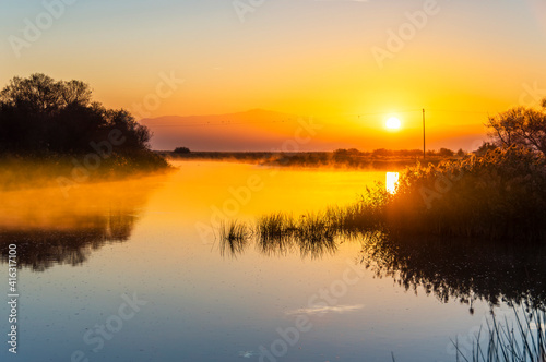 Uluabat Lakeside view in sunrise