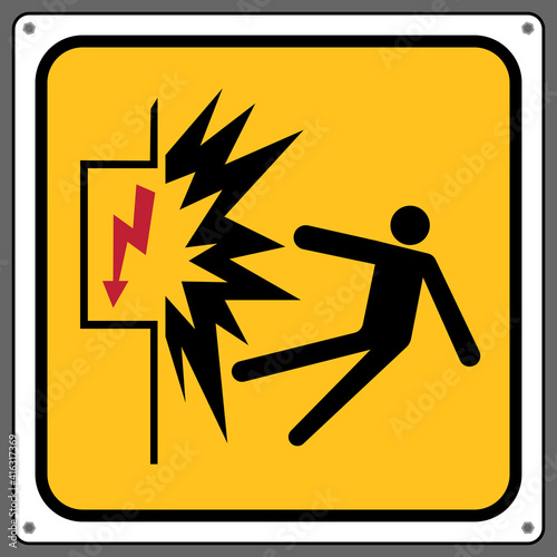 Do not come in contact with electricity. Caution sign