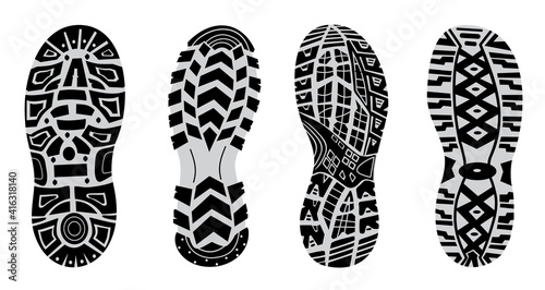set prints of shoes vector