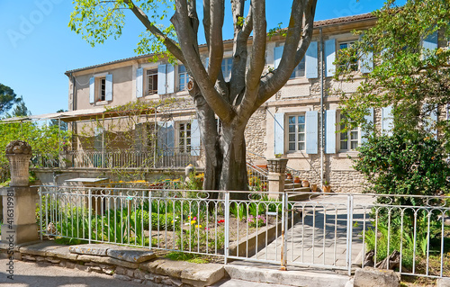 The complex of Saint-Paul de Mausole Monastery, Saint-Remy-de-Provence, France photo
