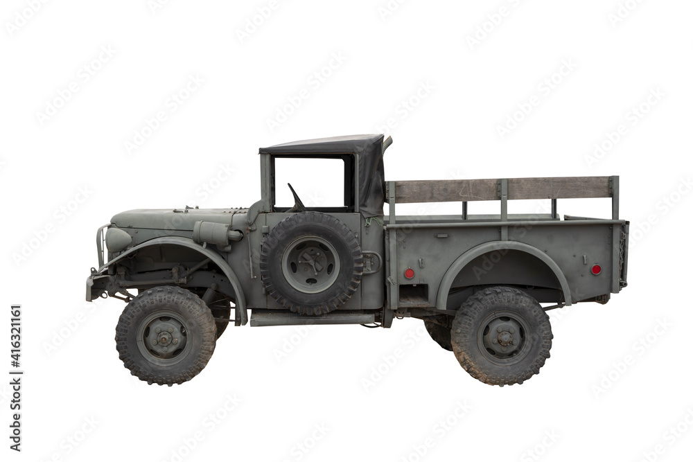 Military trucks,isolated on white background with clipping path