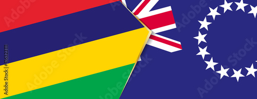 Mauritius and Cook Islands flags, two vector flags.