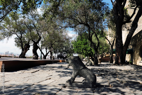 statue of lion in castle in Lisbon