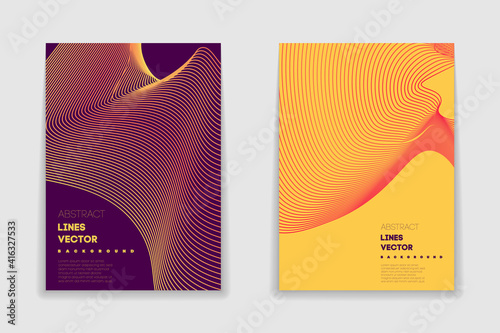 Summer Electro wave music party flyer template. Abstract colored waves music poster background.