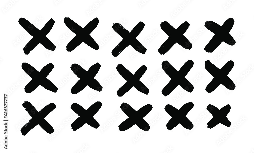 Black and White paint Vector cross lines. Hand drawn set of objects for design use. Abstract drawing stripes. Artistic illustration grunge elements strokes Black and White paint Vector cross lines. Hand drawn set of objects for design use. Abstract drawing stripes. Artistic illustration grunge elements strokes