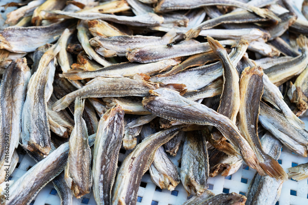 Dried Small fish used in Asian cuisine