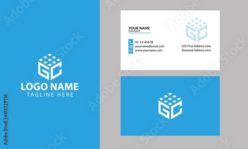 Cube GC logo design. Property and Construction GC Logo design with business card