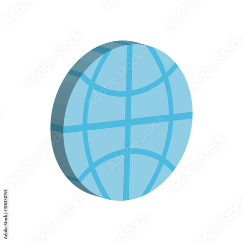 isometric global sphere icon vector design