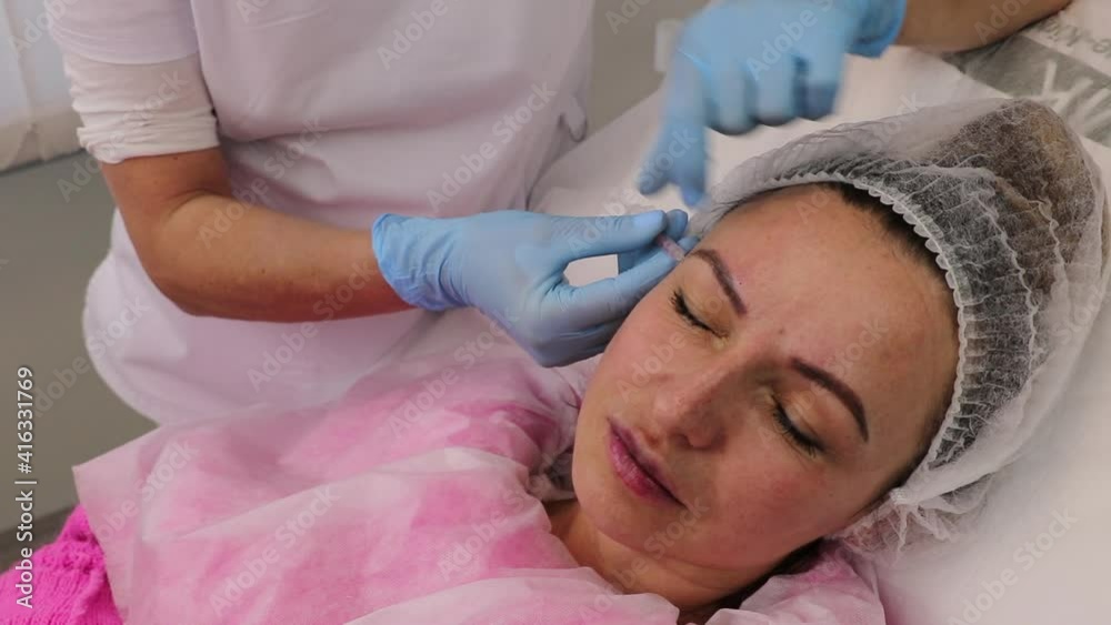 Cosmetology, surface procedures, beauty injections, youth injections in a beauty salon, close up Cosmetology, surface procedures, beauty injections, youth injections in a beauty salon, close up