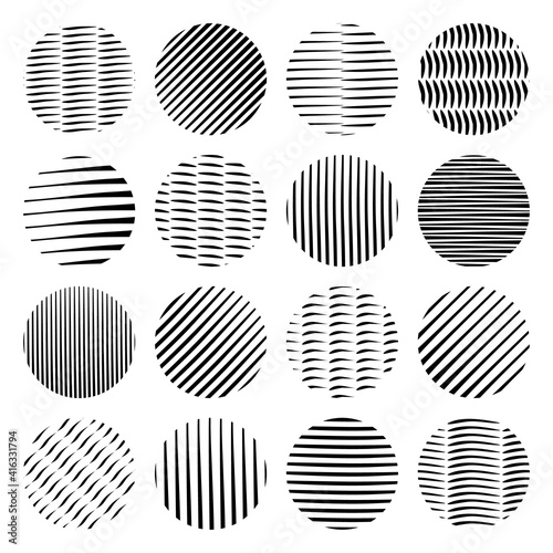 Black vector hand drawn doodle circle shapes isolated