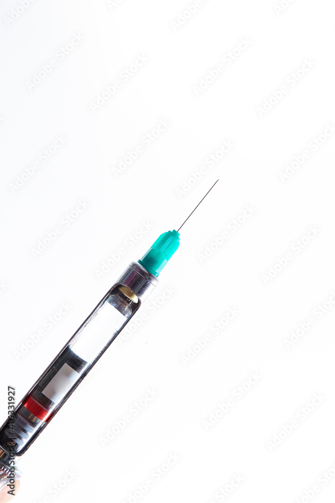 Fototapeta premium Dental treatment tools on white background