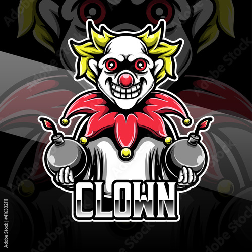 esport logo clown caracter icon