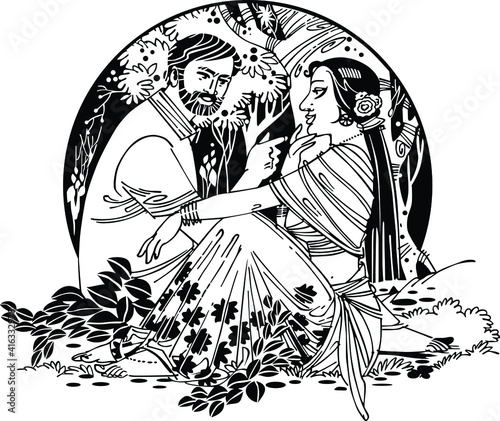 black and white illustration