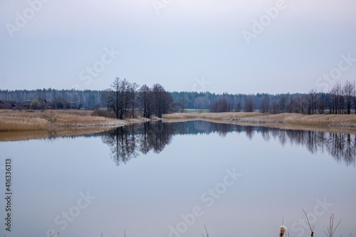 Scenery. Lake and sky on a cloudy day. © Лилия Люцко