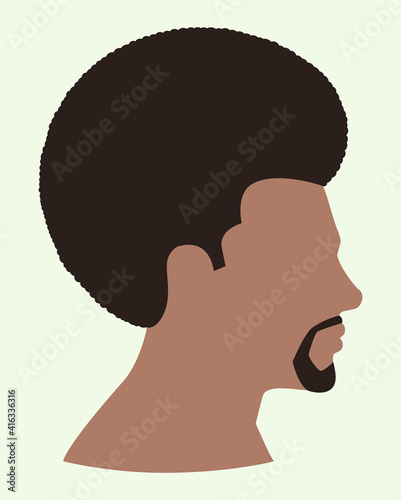 Black man face with afro hair