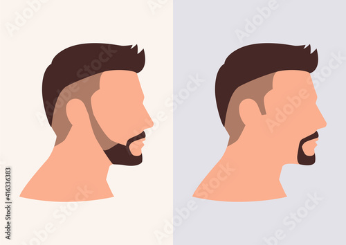 Cartoon Flat Face Man Fade Haircuts
