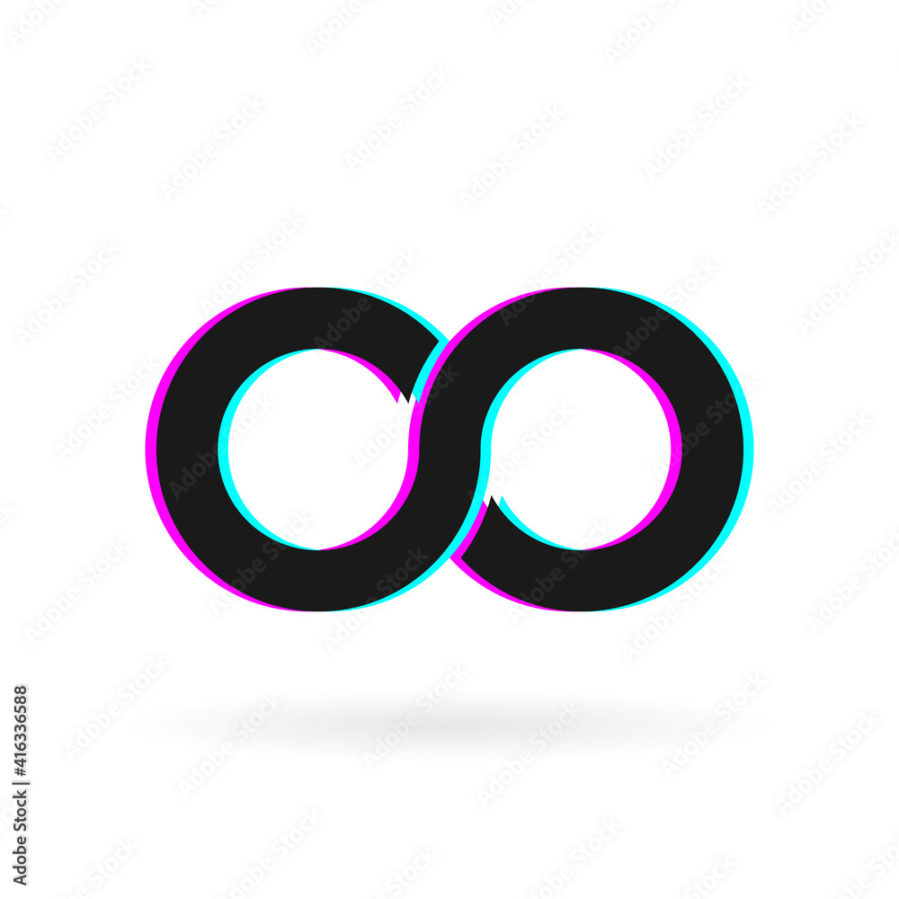 infinity logo with shadow color concept infinity logo with shadow color concept