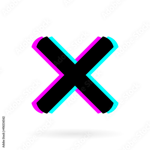 letter x logo modern shadow concept