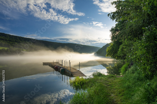 Fototapeta Naklejka Na Ścianę i Meble -  marina, pier on the lake