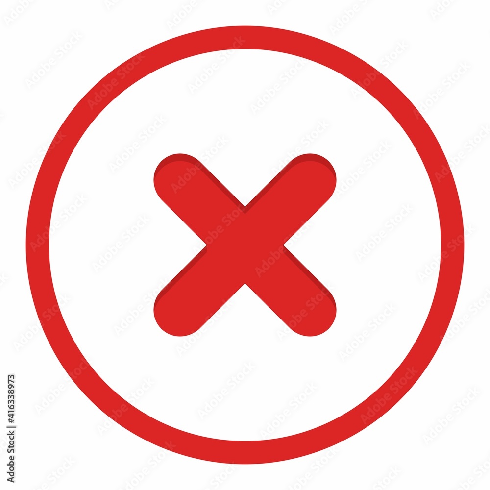 Wrong marks, Cross marks, Rejected, Disapproved, No, False, Not Ok, Wrong Choices, Task Completion, Voting. - vector mark symbols in red. Isolated icon. Wrong marks, Cross marks, Rejected, Disapproved, No, False, Not Ok, Wrong Choices, Task Completion, Voting. - vector mark symbols in red. Isolated icon.