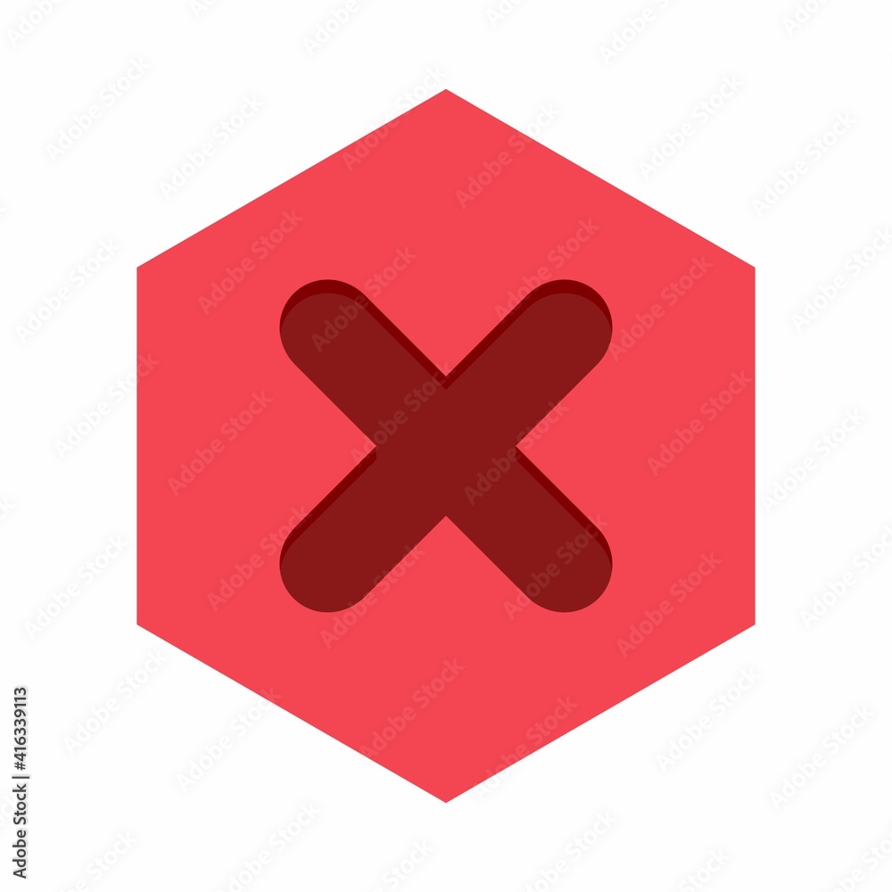 Fototapeta premium Wrong marks, Cross marks, Rejected, Disapproved, No, False, Not Ok, Wrong Choices, Task Completion, Voting. - vector mark symbols in red. Isolated icon.