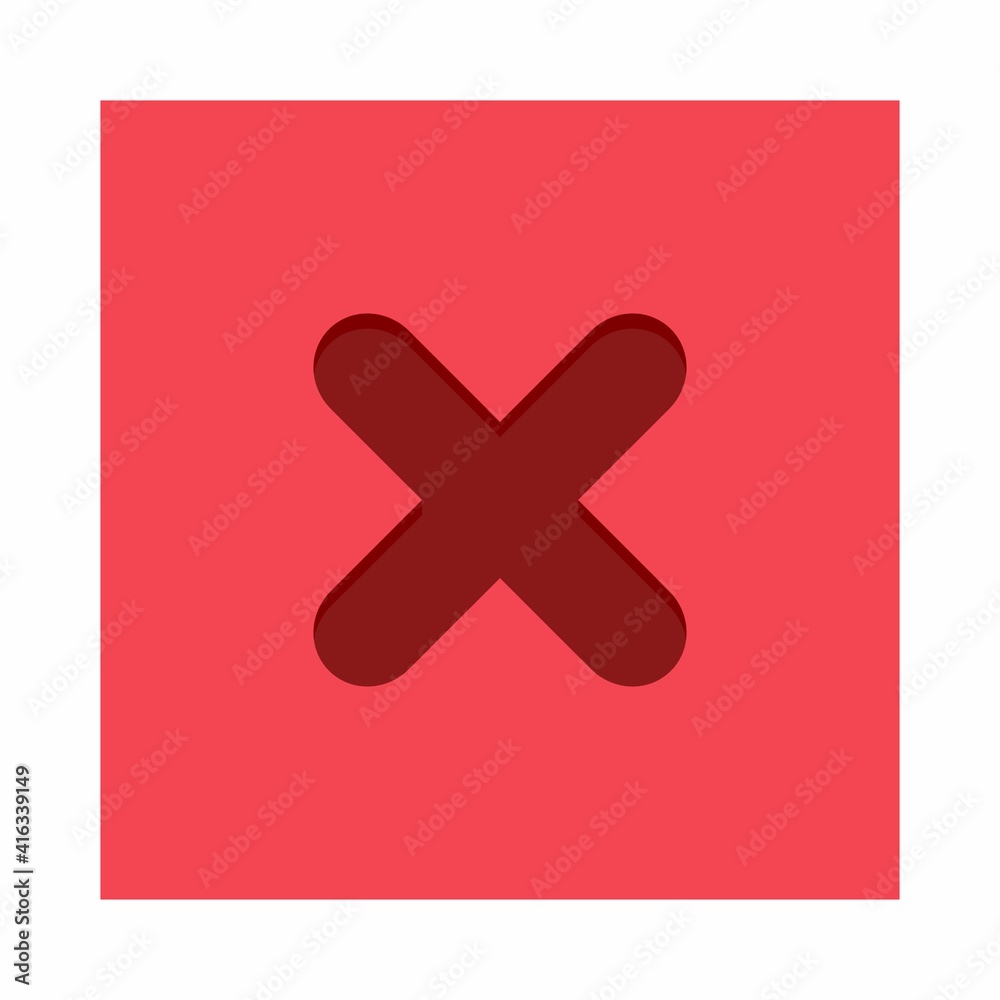 Fototapeta premium Wrong marks, Cross marks, Rejected, Disapproved, No, False, Not Ok, Wrong Choices, Task Completion, Voting. - vector mark symbols in red. Isolated icon.
