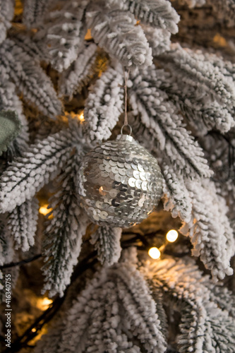 christmas tree decoration. christmas decoration on a tree. ball
