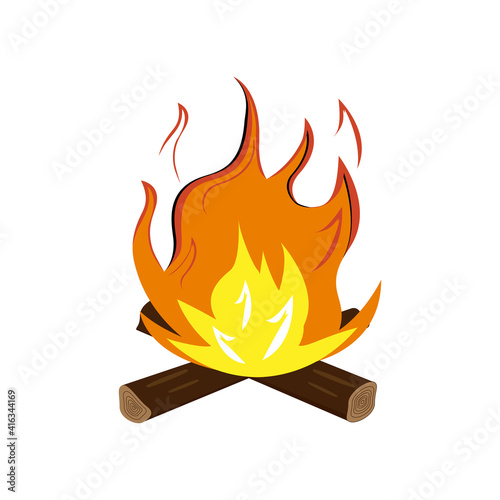 Collection of fire icons. Vector illustration on a white background.