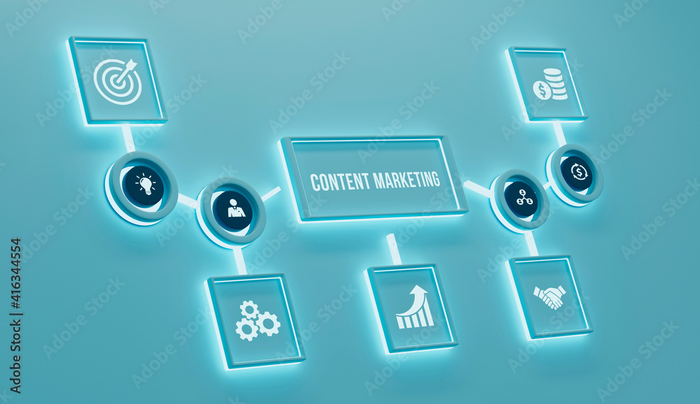 Fototapeta premium Internet, business, Technology and network concept. Digital Marketing content planning advertising strategy concept