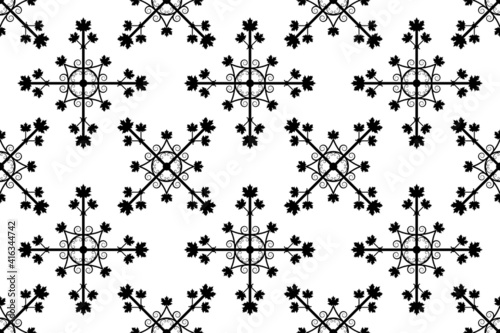 Seamless pattern. Baroque, rococo style wallpaper design. Seamless retro elements background. Vintage style crosses antique pattern. Seamless crosses pattern. Vector illustration.