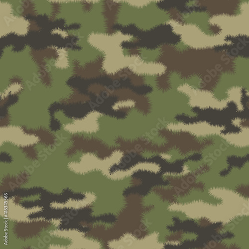 Light green camo army pattern, seamless print. Vector illustration
