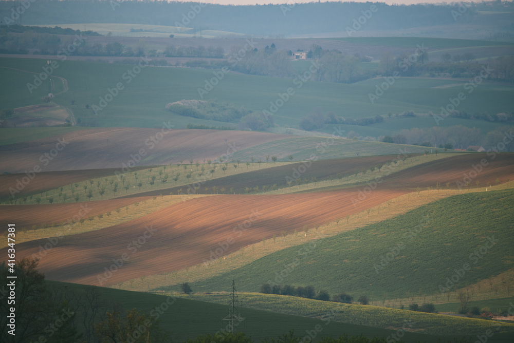 Landscape of South Moravia called Moravian Tuscany in autumn, The Czech Republic