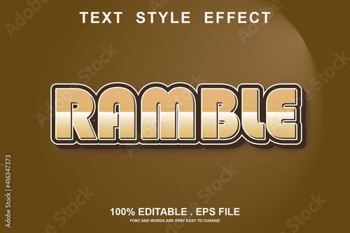 Принти на полотні ramble text effect editable