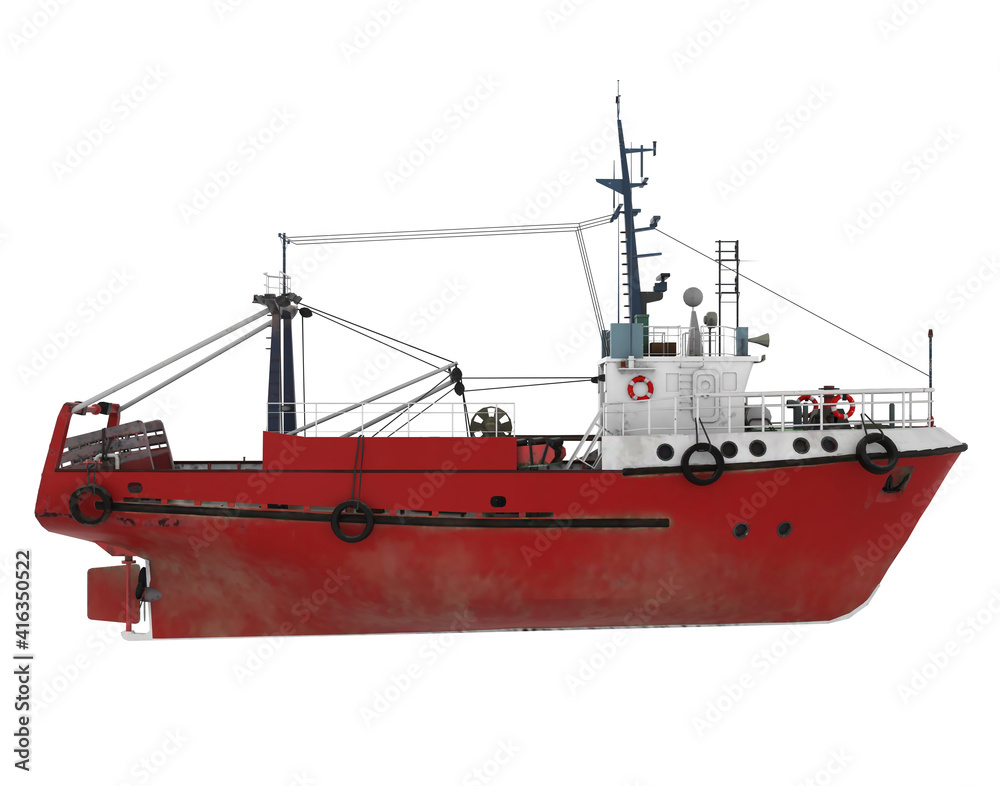 Fototapeta premium Fishing Ship Isolated